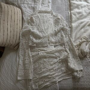 For Love And Lemons Ivory Crochet Set